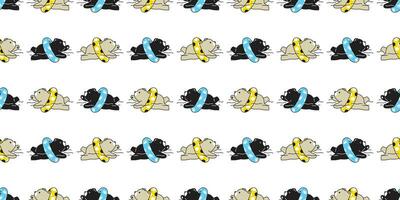 Björn sömlös mönster polär Björn vektor simning ringa scarf isolerat teddy slå samman hav sommar strand tecknad serie upprepa bakgrund bricka tapet klotter illustration design