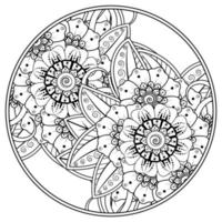 Mehndi Blume dekorative Ornament im ethnischen orientalischen Stil, Doodle Ornament, Umriss Hand zeichnen. vektor