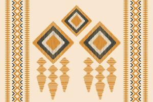 ethnisch Ikat Stoff Muster geometrisch Stil.afrikanisch Ikat Stickerei ethnisch orientalisch Muster braun Sahne Hintergrund. abstrakt, Vektor, Illustration. Textur, Kleidung, Rahmen, Dekoration, Teppich, Motiv. vektor