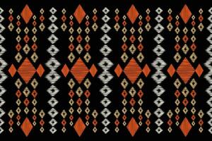 ethnisch Ikat Stoff Muster geometrisch Stil.afrikanisch Ikat Stickerei ethnisch orientalisch Muster schwarz Hintergrund. abstrakt, Vektor, Illustration. Textur, Kleidung, Rahmen, Dekoration, Teppich, Motiv. vektor