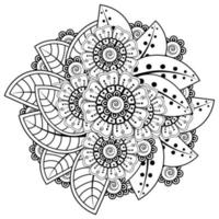 Mehndi Blume dekorative Ornament im ethnischen orientalischen Stil, Doodle Ornament, Umriss Hand zeichnen. vektor