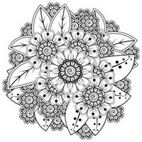 Mehndi Blume dekorative Ornament im ethnischen orientalischen Stil, Doodle Ornament, Umriss Hand zeichnen. vektor