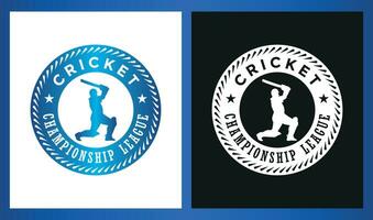 cricket team eller turnering logotyp vektor