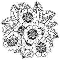 Mehndi Blume dekorative Ornament im ethnischen orientalischen Stil, Doodle Ornament, Umriss Hand zeichnen. Malbuchseite. vektor