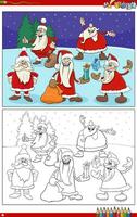 cartoon weihnachtsmänner weihnachtsfiguren zum ausmalen vektor