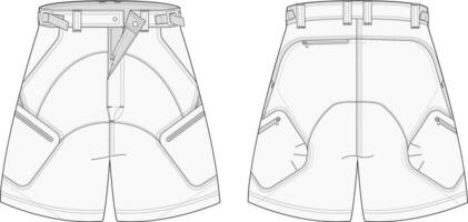 frakt shorts mode teknisk illustration vektor