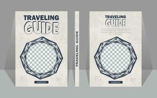 Reise Buch Startseite Design Vorlage mit grau Hintergrund. vektor