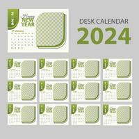 Neu Schreibtisch Kalender 2024 Design Vorlage. vektor
