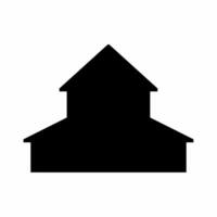 Bauernhaus Silhouette Symbol Vektor. ländlich Haus Silhouette können Sein benutzt wie Symbol, Symbol oder unterzeichnen. Haus Symbol Vektor zum Design von Bauernhof, Dorf oder Landschaft