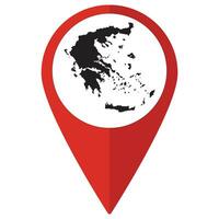 rot Zeiger oder Stift Ort mit Griechenland Karte innen. Karte von Griechenland vektor