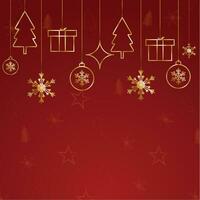 Sozial Medien Post Design zum fröhlich Weihnachten mit golden Baum und Süßigkeiten mit golden Geschenk Box vektor