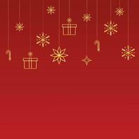 Sozial Medien Post realistisch fröhlich Weihnachten mit golden Sterne und Schnee mit golden Bälle und Geschenk Box mit Süßigkeiten vektor