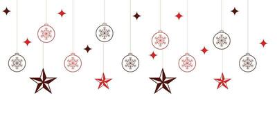 glad jul bakgrund med stjärnor och snö med bollar och gåva låda vektor