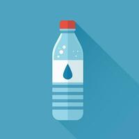 Flasche von Wasser Symbol. Vektor Illustration auf Blau Hintergrund