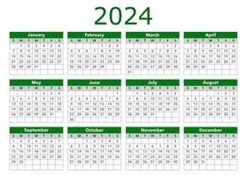 2024 Kalender Vorlage Vektor Illustration