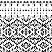 navajo nahtlos einheimisch Muster. ethnisch geometrisch abstrakt Hintergrund. Zahl Stammes- Motiv. schwarz und Weiß. Design zum Teppich, Vorhang, Kopfkissen, Textil, Verpackung, Stoff, Tischdecke, Stickerei, Mode. vektor