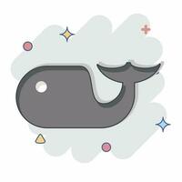 ikon delfin. relaterad till hav symbol. komisk stil. enkel design redigerbar. enkel illustration vektor