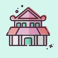 ikon ninja hus. relaterad till ninja symbol. mbe stil. enkel design redigerbar. enkel illustration vektor