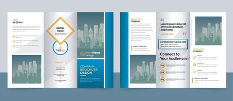kreativ företags modern affärsverksamhet trifold broschyr mall, trippel layout, horisontell layout broschyr vektor