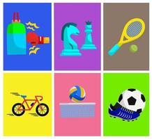 sport färg ikon element samling dekoration mall vektor