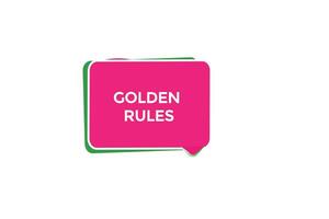 Neu golden Regeln Webseite, klicken Taste, eben, Zeichen, Rede, Blase Banner, vektor