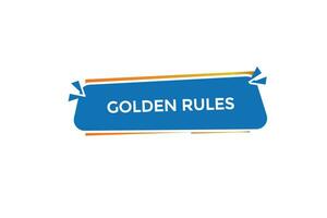 Neu golden Regeln Webseite, klicken Taste, eben, Zeichen, Rede, Blase Banner, vektor