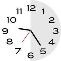 25 Minuten nach 9 Uhr Analoguhrsymbol vektor