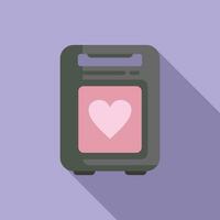 kardiologi defibrillator ikon platt vektor. andetag hjärt- ge sig på vektor