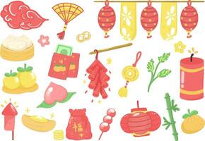 lunar ny år, kinesisk ny år, ClipArt vektor illustration