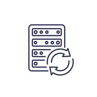 Server Backup Linie Symbol auf Weiß vektor