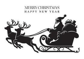 Santa claus abstrakt Silhouette Vektor Zeichnung glücklich Neu Jahr einfach Gruß Karte fröhlich Weihnachten