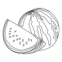 Wassermelone Gliederung Vektor Illustration