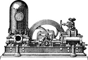 Dampf Pumpe hat zwei Zylinder Direkte Aktion gekoppelt, m. Thirion, Jahrgang Gravur. vektor
