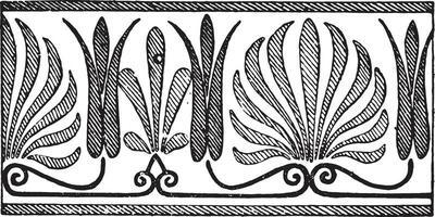 grekisk palmett, årgång gravyr. vektor