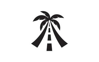 Straße mit Palme Vektor Logo Design