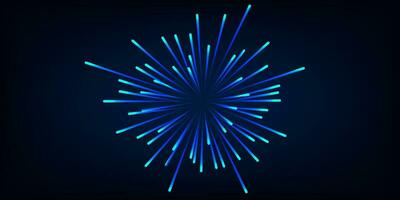 abstrakt Laser- Feuerwerk Explosion Konzept im Blau Hintergrund. vektor