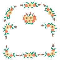 süß Blumen- Rand zum Hochzeit Design, Speisekarte Karten. vektor