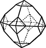 kombination av icosietetrahedron och oktaeder årgång illustration. vektor