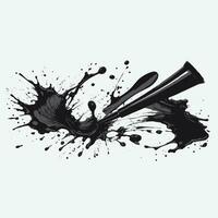 skön svart vattenfärg stänk borstar, svart måla, bläck borsta stroke, borsta, linje eller textur. vektor