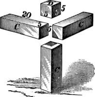 kub med tillägg 2 årgång illustration. vektor