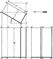 Projektion von rechteckig Prisma Jahrgang Illustration. vektor
