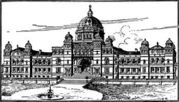 brittiskt columbia lagstiftande byggnader årgång illustration vektor