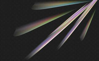 en uppsättning av färgrik vektor lins, kristall regnbåge ljus och blossa transparent effekter.