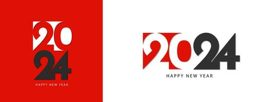 2024 glücklich Neu Jahr Logo Text Design. kreativ und modern 2024 Nummer Typografie. Vorlage zum Poster, Karte, Banner, Startseite und Kalender. Vektor Illustration