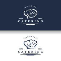 Koch Logo Design Kochen Inspiration und Koch Hut mit einfach Linien zum Restaurant Geschäft Marken vektor