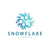snöflinga logotyp, vinter- säsong design frysta is enkel modell för Produkter och teknologi vektor