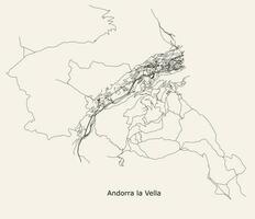 Vektor Stadt Straße Karte von Andorra la vella