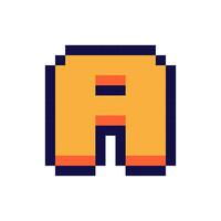 pixel 3d retro arkad spel stil font och video dator spel 8 bit brev platt vektor illustration.