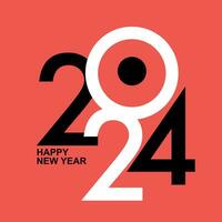 einfach hell bunt glücklich Neu Jahr Karte zum 2024. modern Vektor Banner