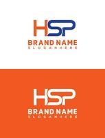 hsp Initiale Brief Logo Design mit Orange und Blau Farben vektor